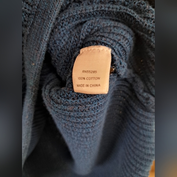 Express Blue V-Neck Sweater with Relaxed Fit V-Neck 3/4 Dolman Sleeves Medium - Picture 5 of 7